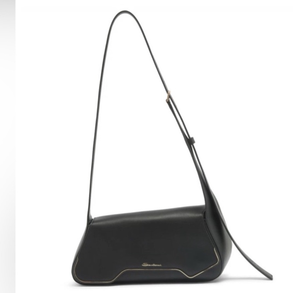 New Authentic Santoni The Pluto black crossbody bag autographed by Sharon Stone